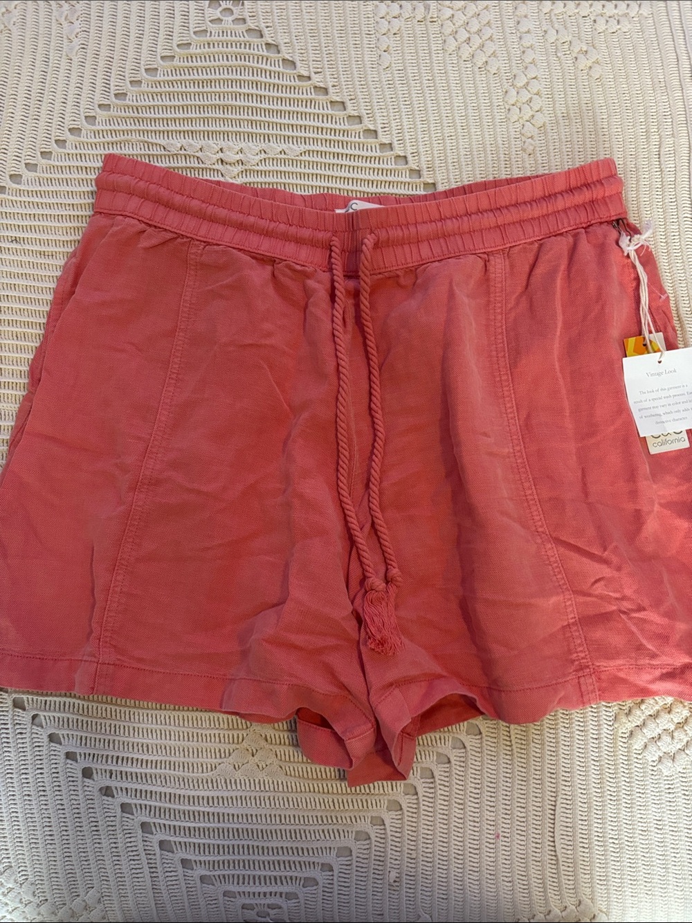 Women's orange/red  Casual Drawstring Shorts
